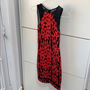 Bebe red leopard print dress
